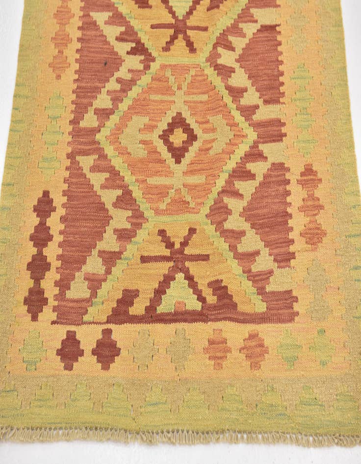 Detail image of  2' 9 x 4' 2  Hand Woven Kilim Waziri Wool Rug