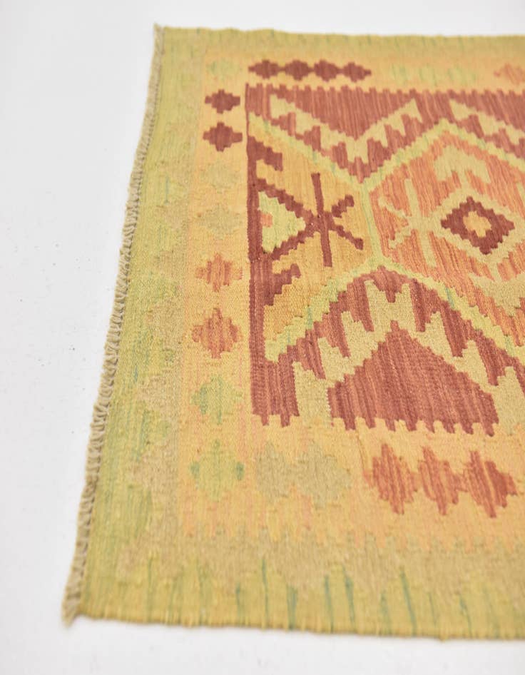 Detail image of  2' 9 x 4' 2  Hand Woven Kilim Waziri Wool Rug