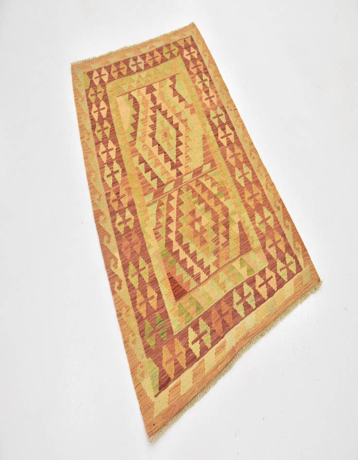 Detail image of  3' x 4' 5  Hand Woven Kilim Waziri Wool Rug