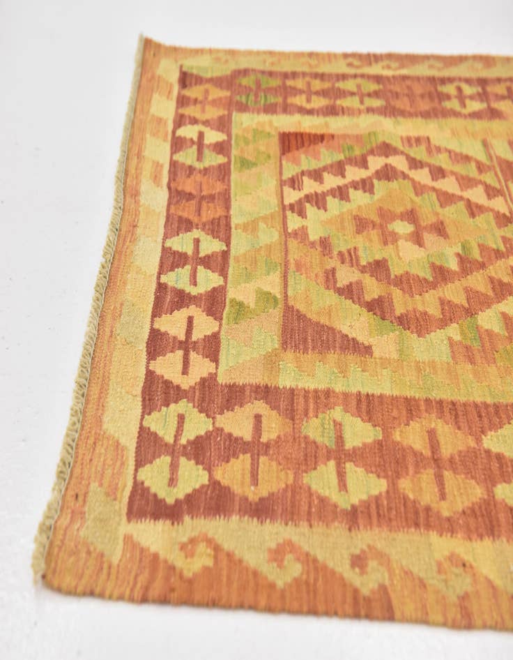Detail image of  3' x 4' 5  Hand Woven Kilim Waziri Wool Rug