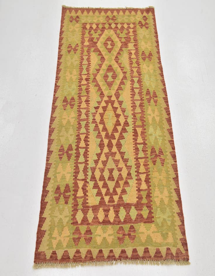 Detail image of  2' 10 x 4' 5  Hand Woven Kilim Waziri Wool Rug