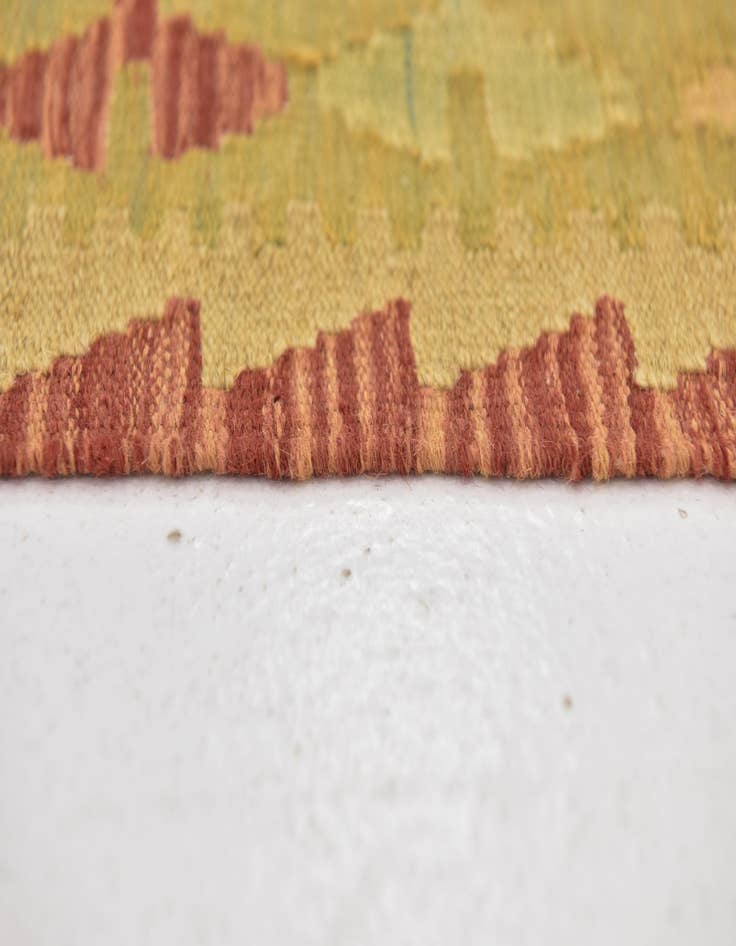 Detail image of  2' 10 x 4' 5  Hand Woven Kilim Waziri Wool Rug