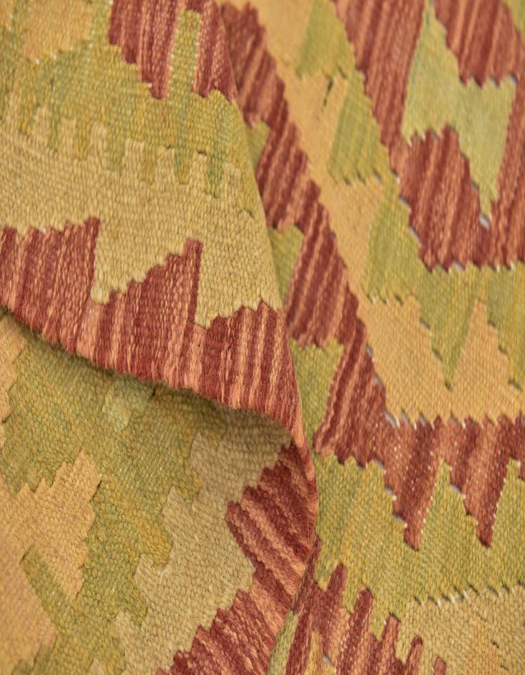 Detail image of  2' 10 x 4' 5  Hand Woven Kilim Waziri Wool Rug