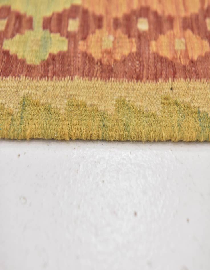 Detail image of  2' 10 x 4'  Hand Woven Kilim Waziri Wool Rug