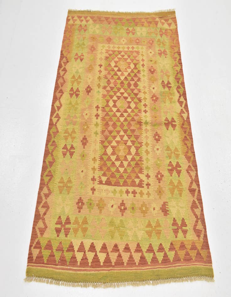 Detail image of  3' 3 x 4' 8  Hand Woven Kilim Waziri Wool Rug