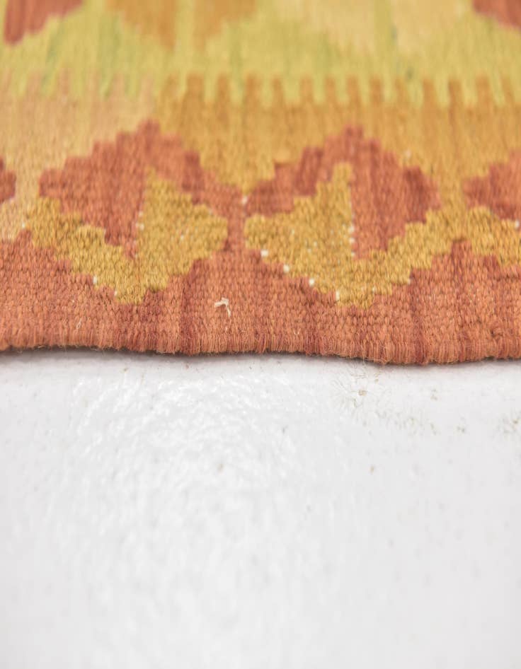 Detail image of  3' 3 x 4' 8  Hand Woven Kilim Waziri Wool Rug
