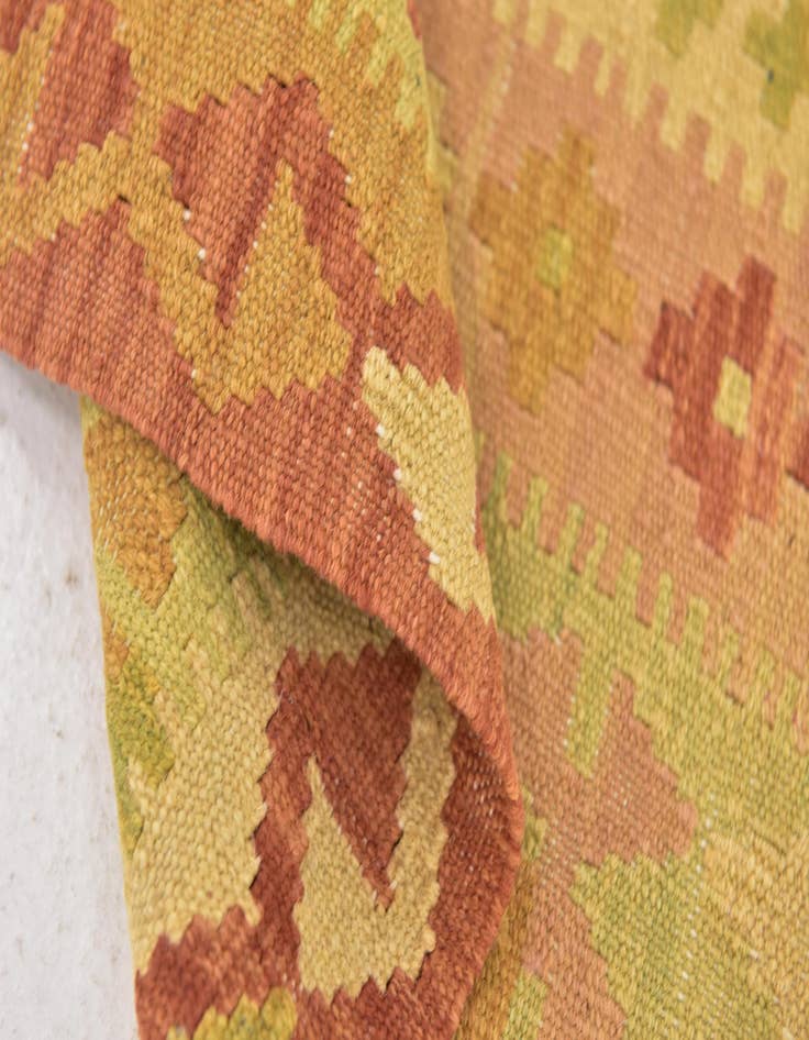 Detail image of  3' 3 x 4' 8  Hand Woven Kilim Waziri Wool Rug