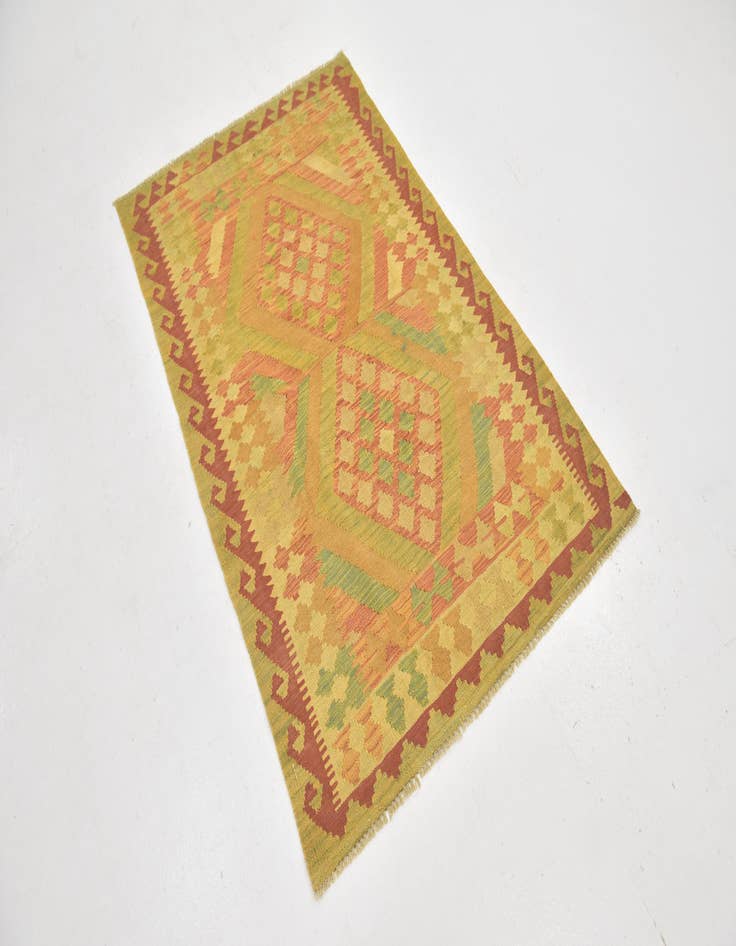 Detail image of  3' 3 x 5' 2  Hand Woven Kilim Waziri Wool Rug