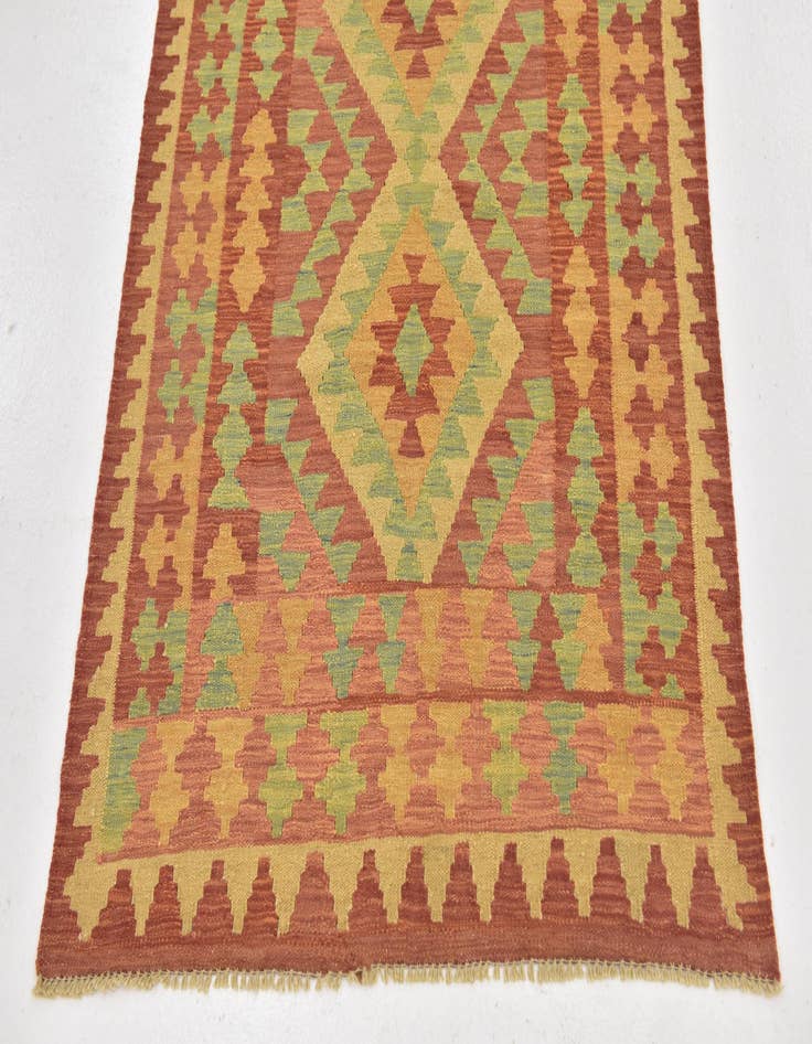 Detail image of  3' 2 x 5'  Hand Woven Kilim Waziri Wool Rug