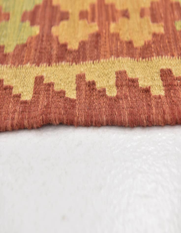 Detail image of  3' 2 x 5'  Hand Woven Kilim Waziri Wool Rug