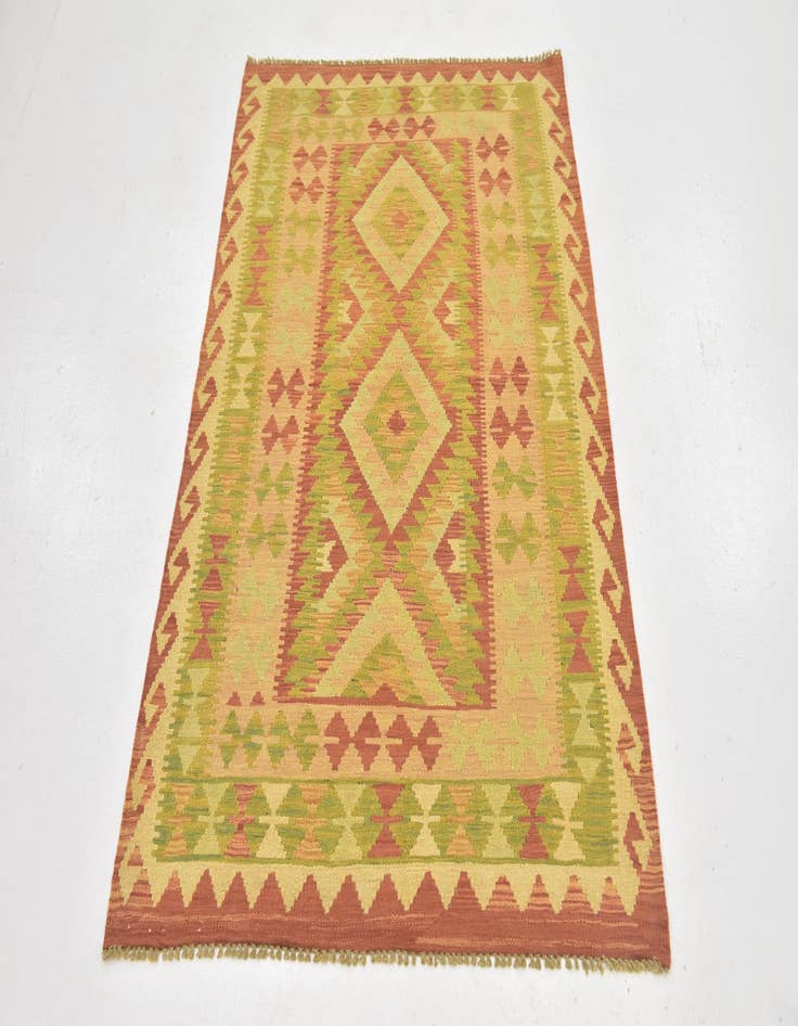 Detail image of  3' 3 x 5'  Hand Woven Kilim Waziri Wool Rug