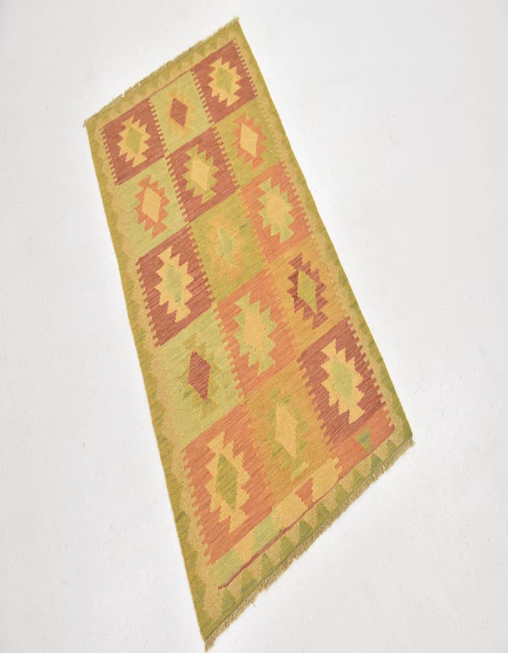 Detail image of  2' 6 x 4' 3  Hand Woven Kilim Waziri Wool Rug