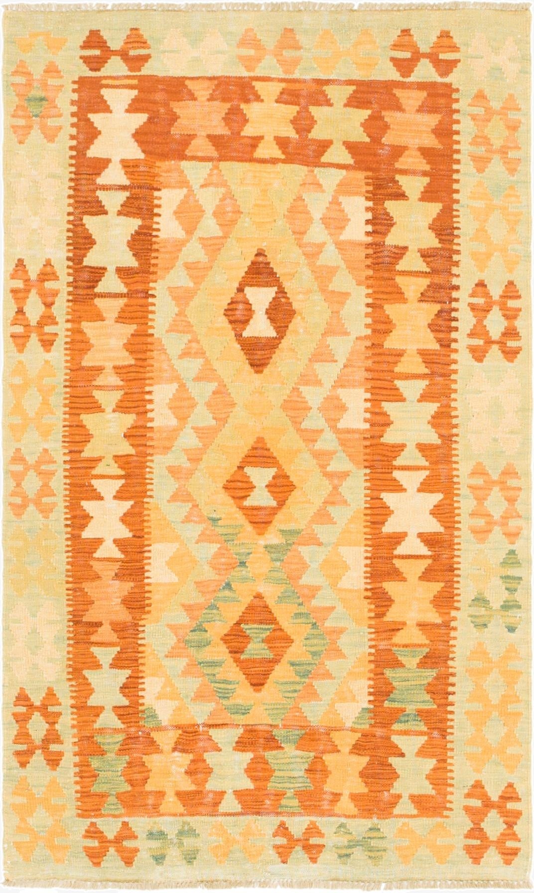  3' x 5'  Hand Woven Kilim Waziri Wool Rug
