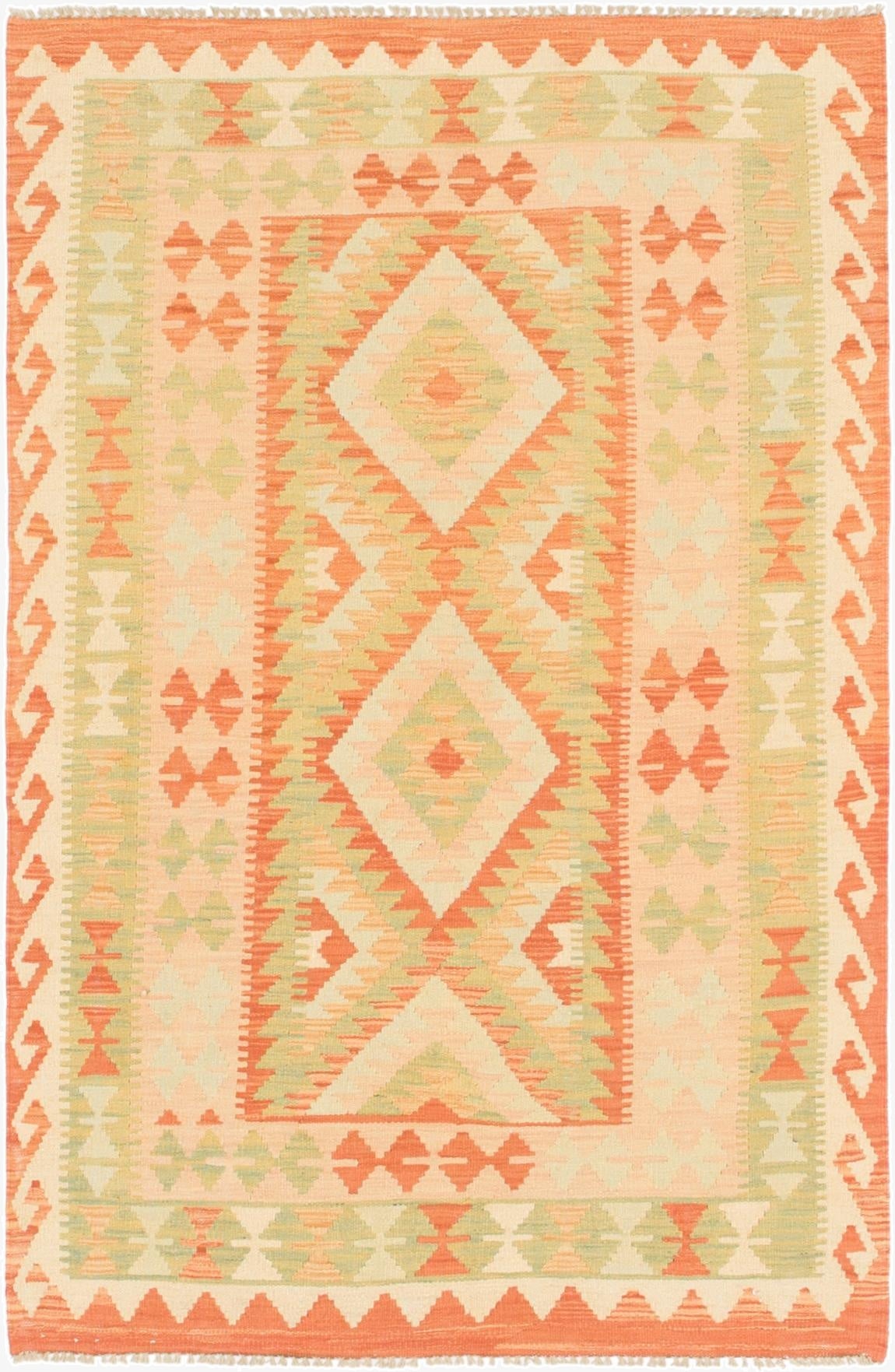  3' 3 x 5'  Hand Woven Kilim Waziri Wool Rug