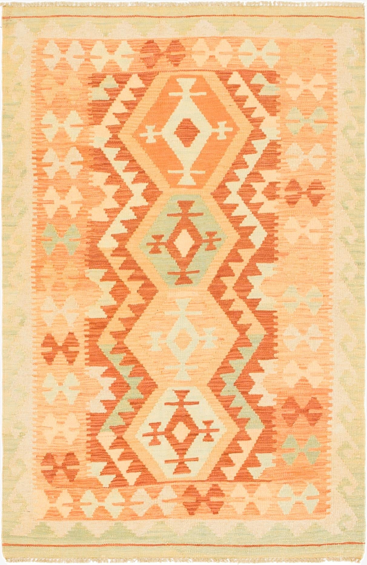 3' 3 x 5'  Hand Woven Kilim Waziri Wool Rug