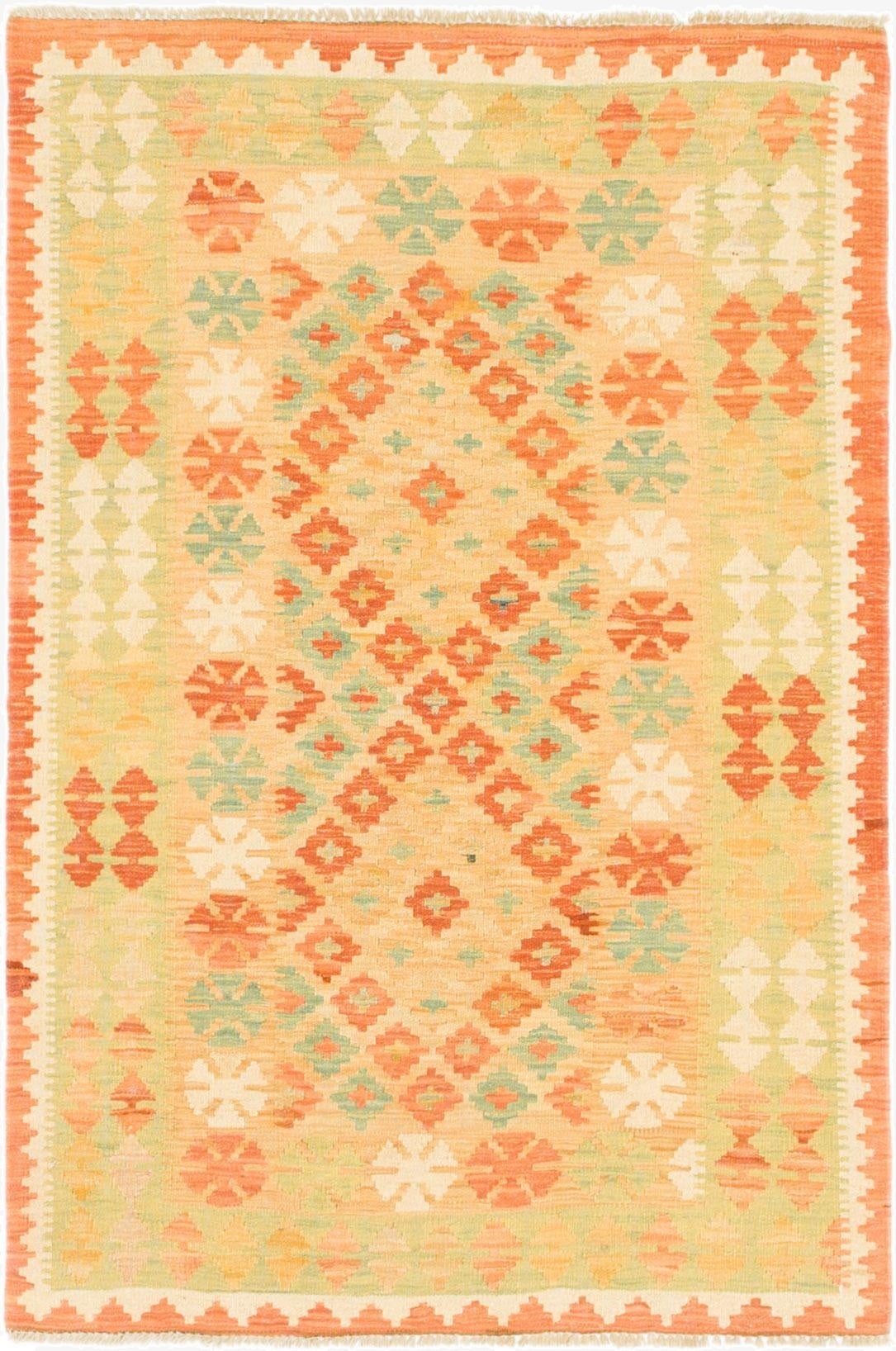  3' x 4' 8  Hand Woven Kilim Waziri Wool Rug