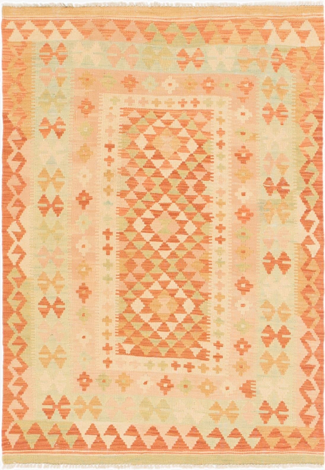  3' 3 x 4' 8  Hand Woven Kilim Waziri Wool Rug