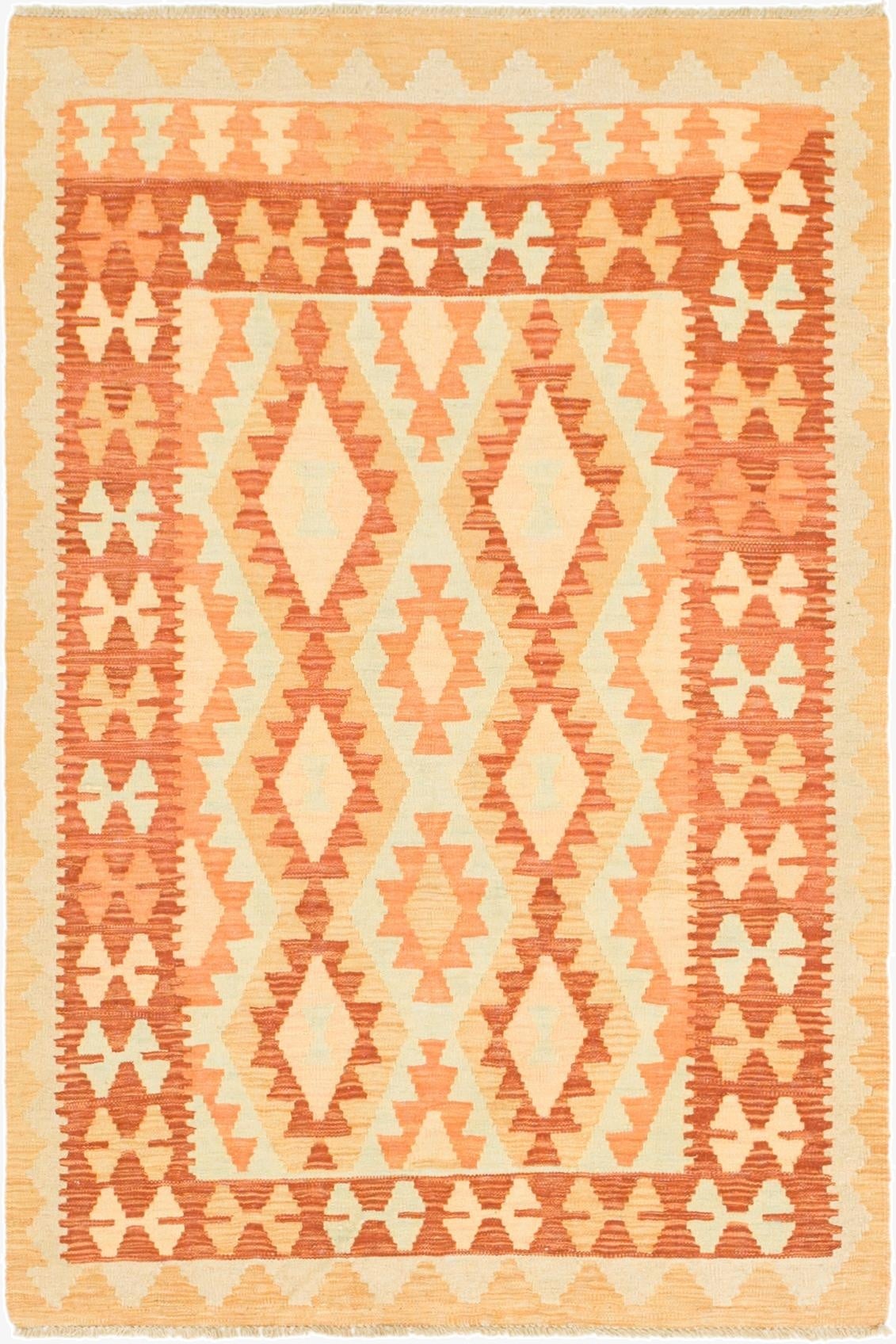  3' 3 x 5'  Hand Woven Kilim Waziri Wool Rug