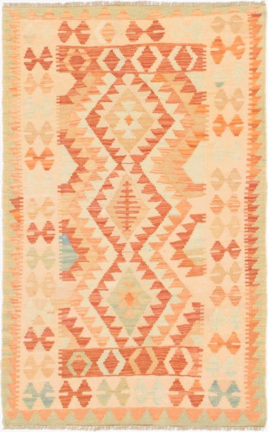  2' 9 x 4' 3  Hand Woven Kilim Waziri Wool Rug