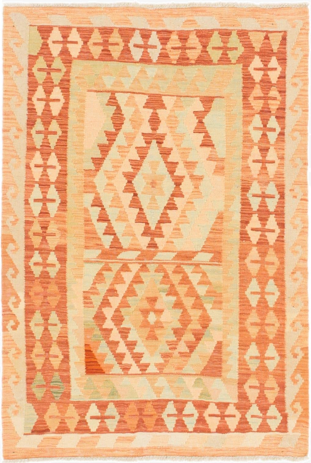  3' x 4' 5  Hand Woven Kilim Waziri Wool Rug