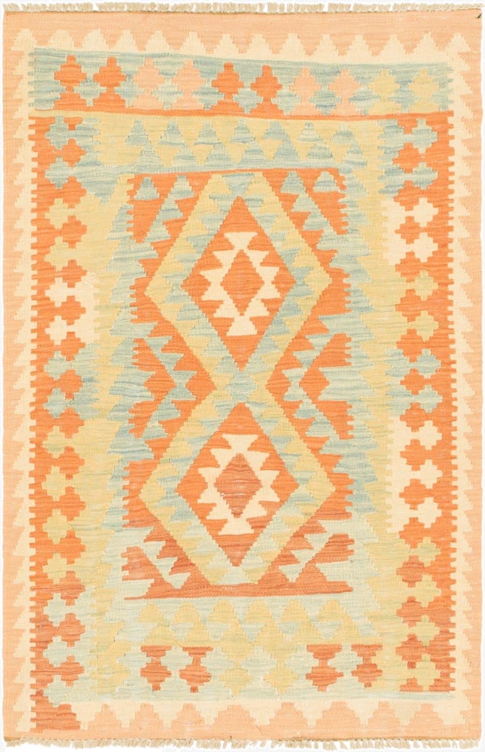  2' 8 x 4' 2  Hand Woven Kilim Waziri Wool Rug
