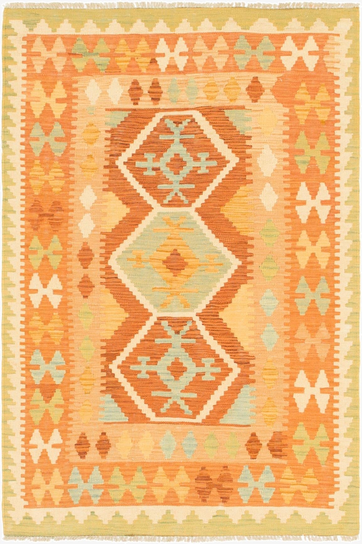  3' 3 x 5'  Hand Woven Kilim Waziri Wool Rug