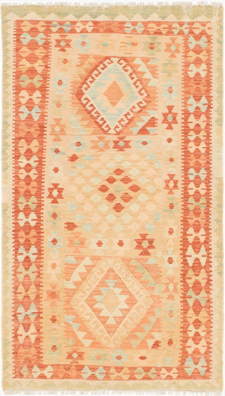  2' 8 x 4' 9  Hand Woven Kilim Waziri Wool Rug