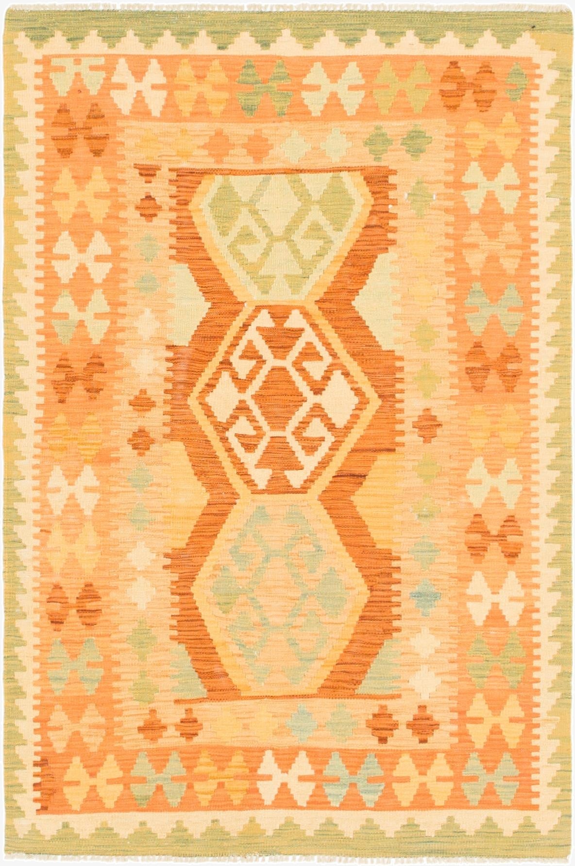  3' 3 x 5'  Hand Woven Kilim Waziri Wool Rug