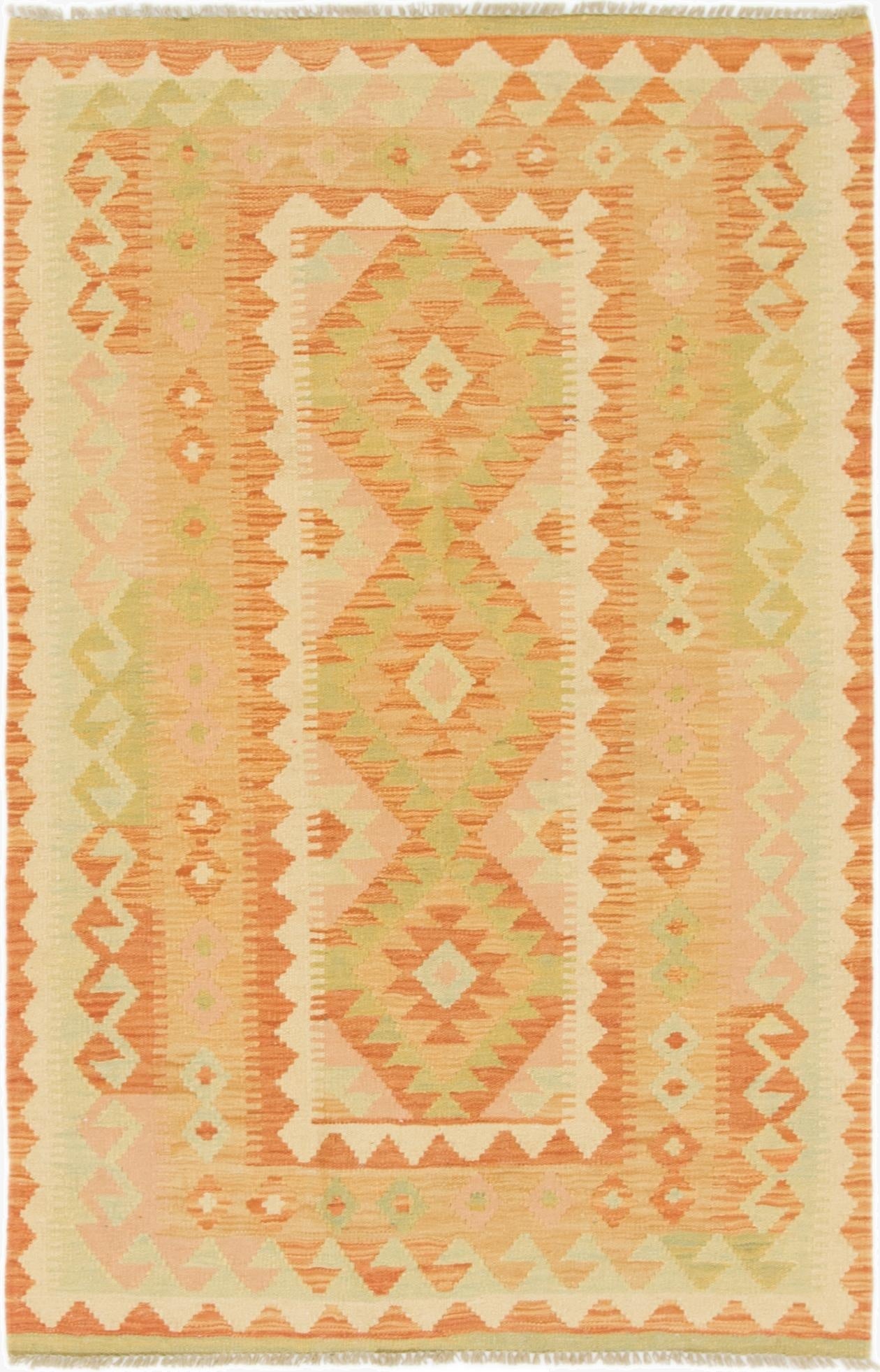  3' 2 x 5'  Hand Woven Kilim Waziri Wool Rug