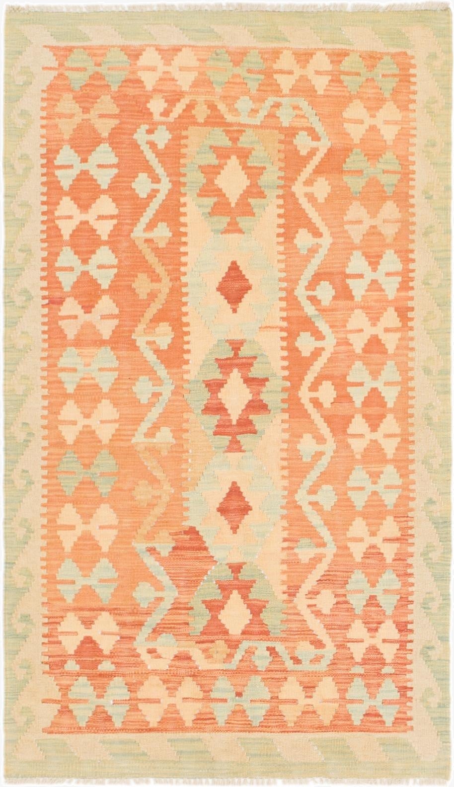  2' 8 x 4' 8  Hand Woven Kilim Waziri Wool Rug