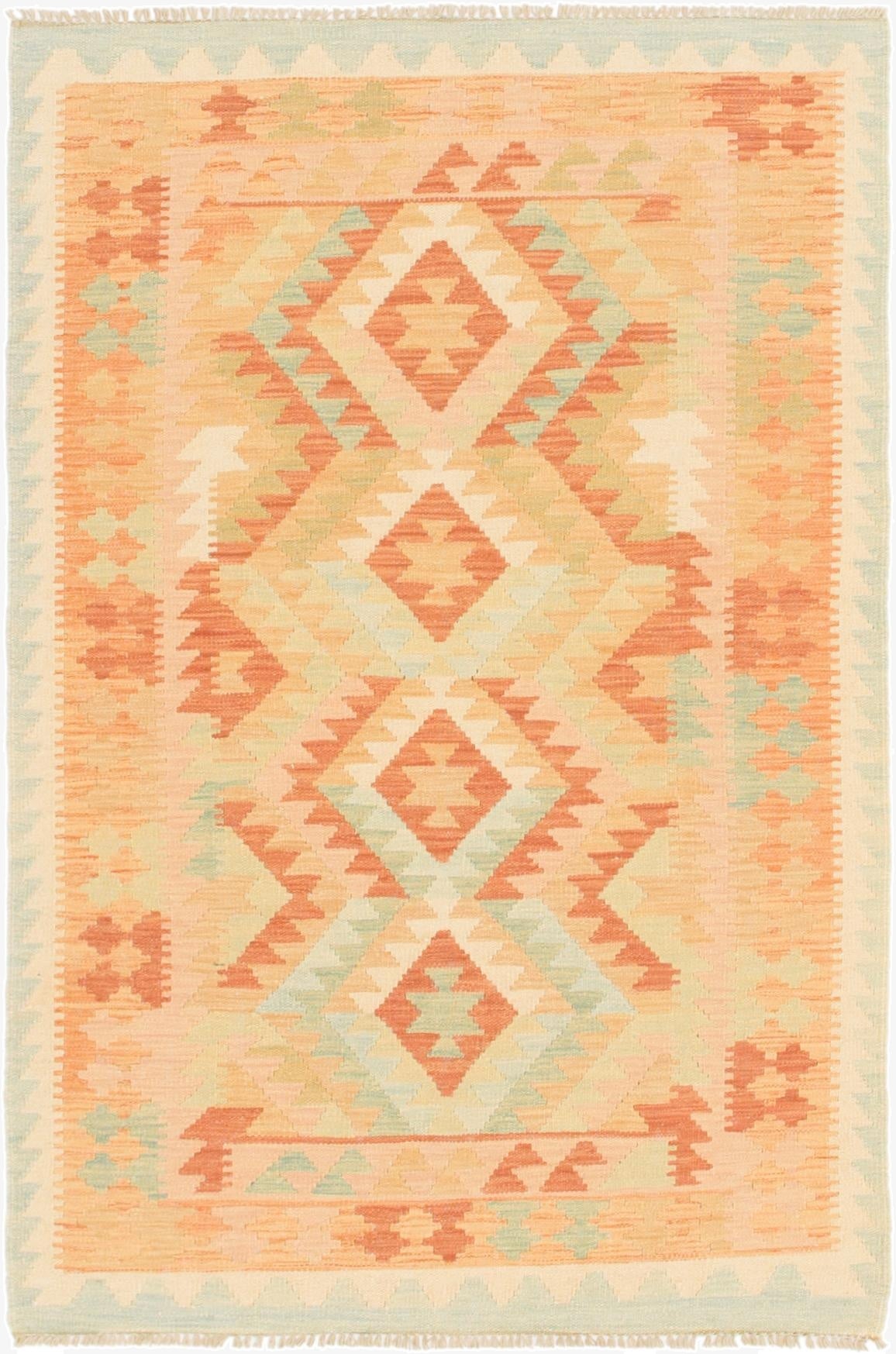  3' 2 x 5'  Hand Woven Kilim Waziri Wool Rug