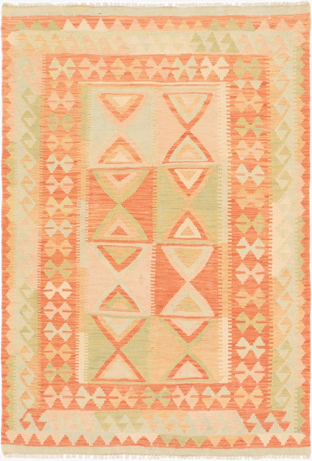  3' 3 x 4' 8  Hand Woven Kilim Waziri Wool Rug