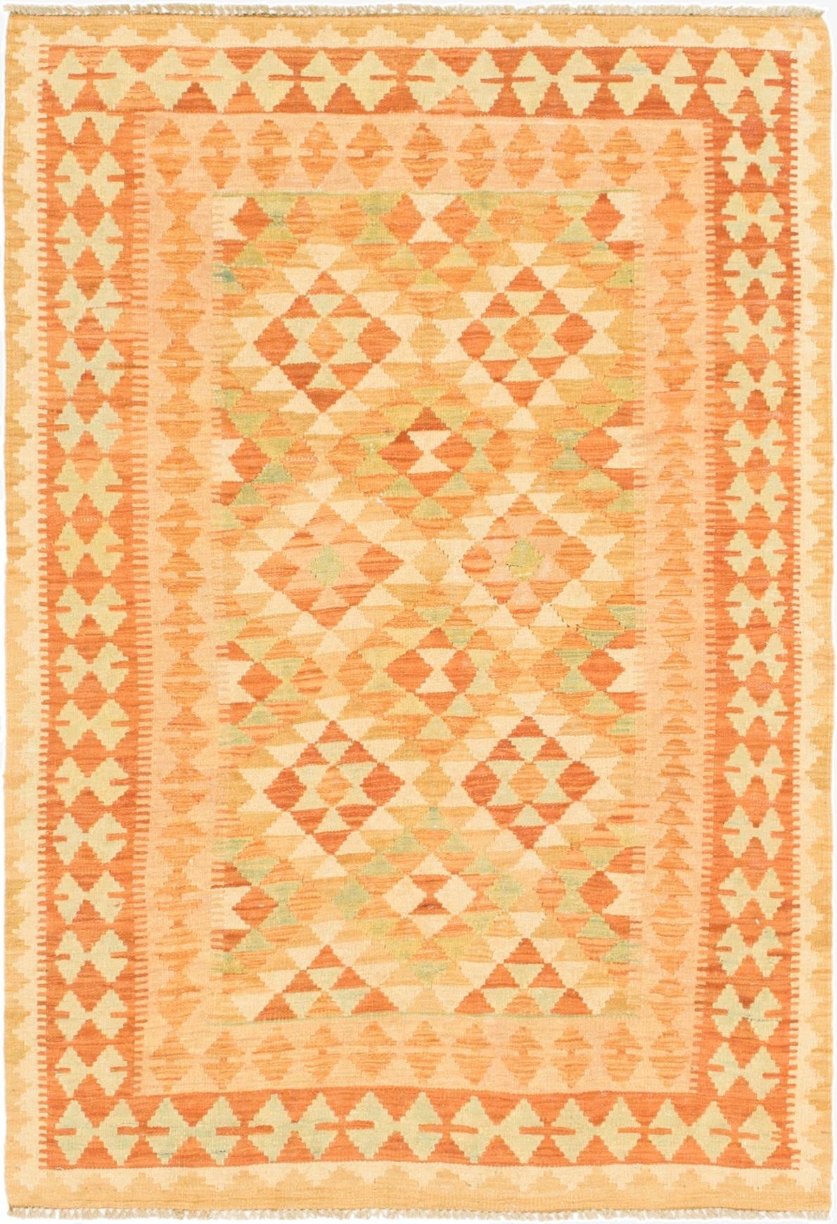 3' 3 x 5'  Hand Woven Kilim Waziri Wool Rug