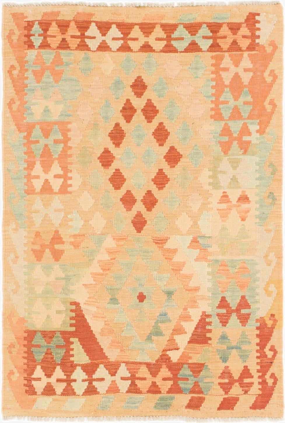  2' 10 x 4' 3  Hand Woven Kilim Waziri Wool Rug