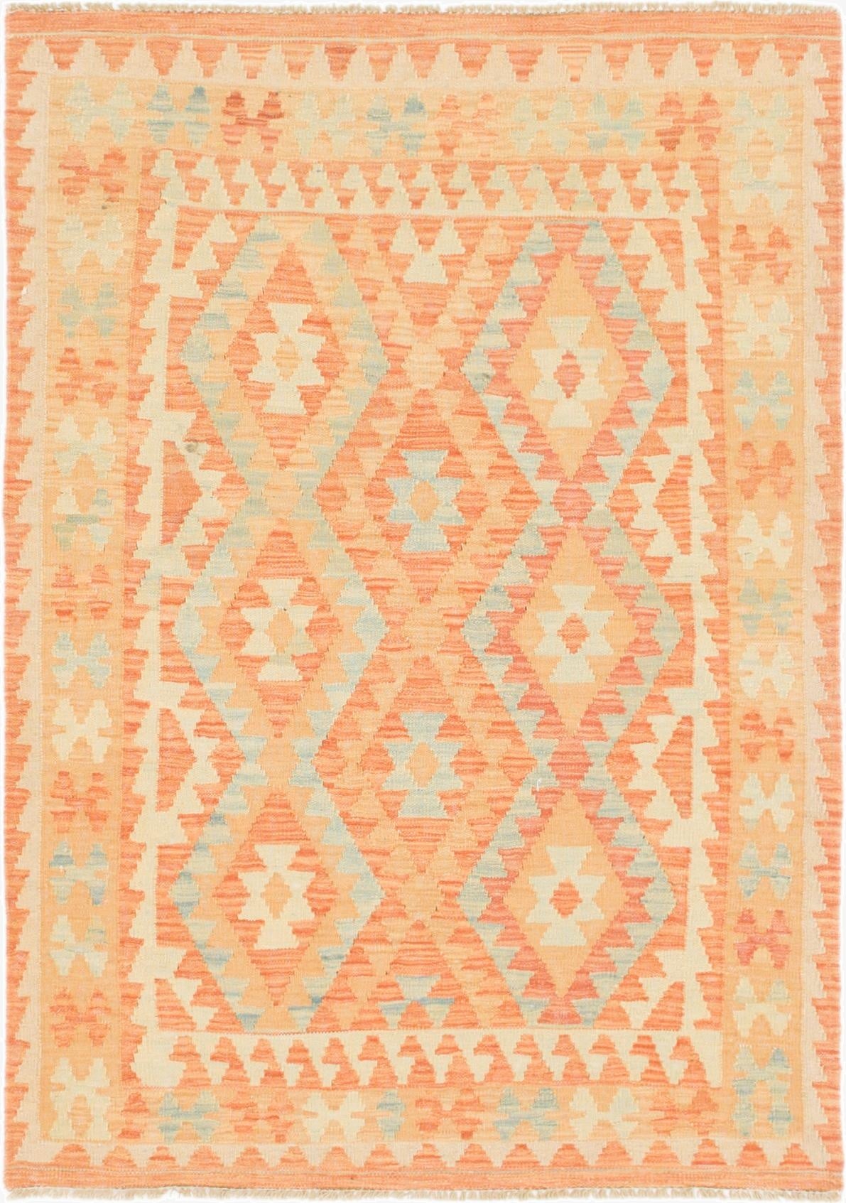  3' 7 x 5'  Hand Woven Kilim Waziri Wool Rug