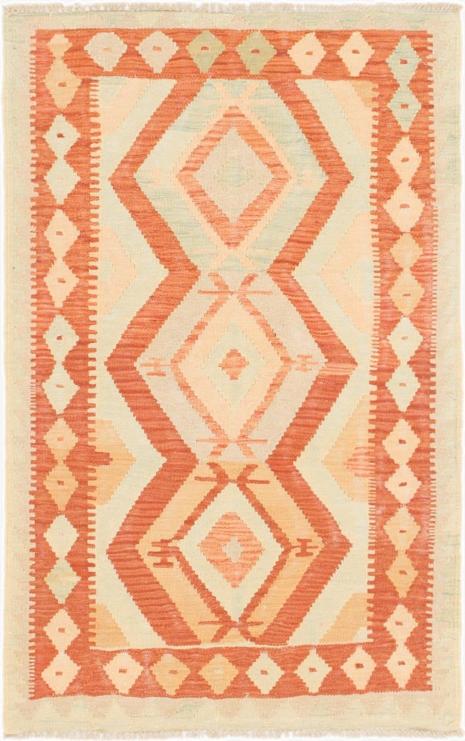  2' 8 x 4' 3  Hand Woven Kilim Waziri Wool Rug