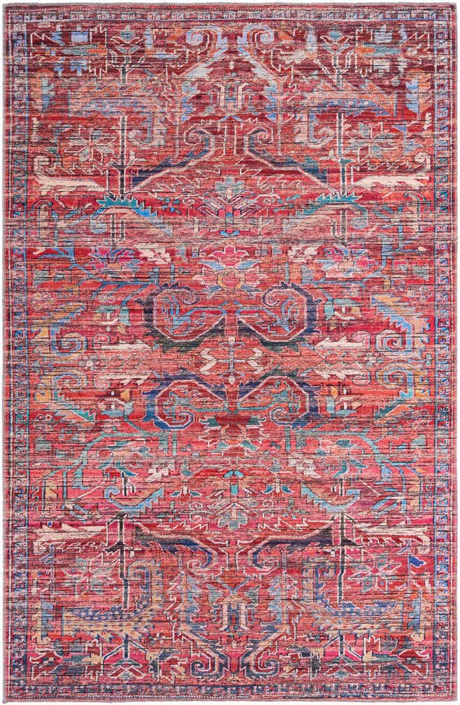 Rust Red 6' x 9' Washable Maahru Rug | Rugs.com