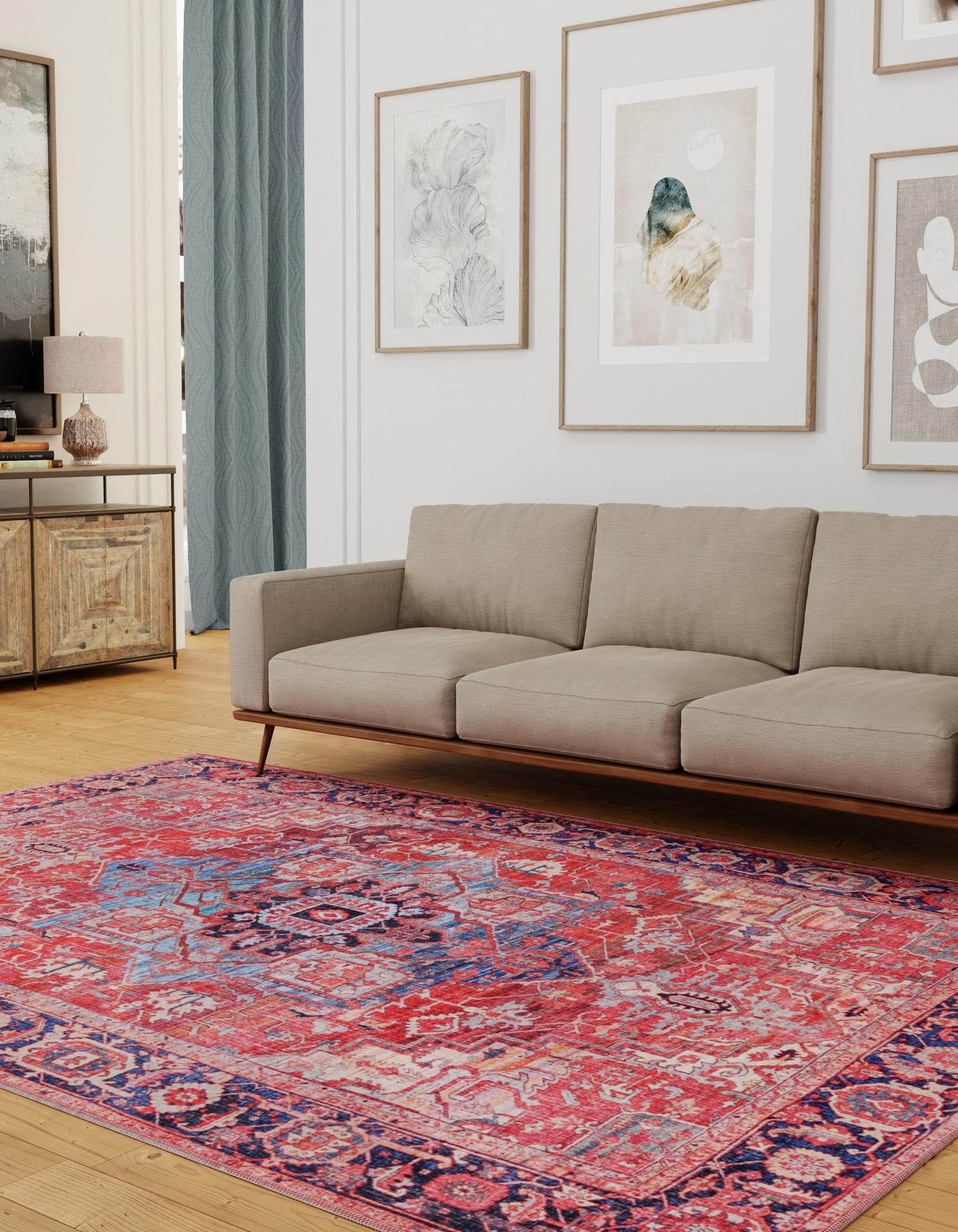 Rust Red 5' 3 x 8' Washable Maahru Rug | Rugs.com
