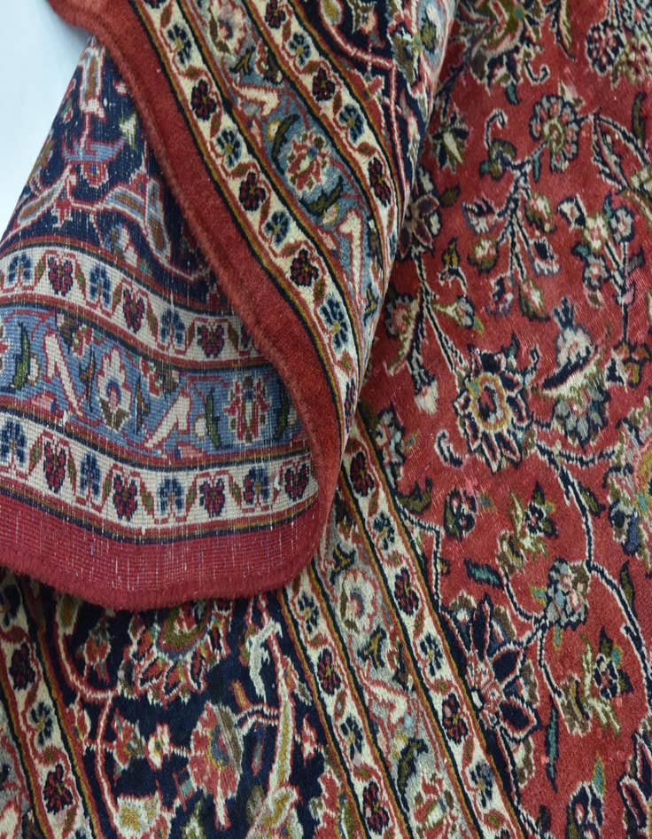 Detail image of  9' 7 x 12' 5  Hand Knotted Mashad Persian Wool Rug