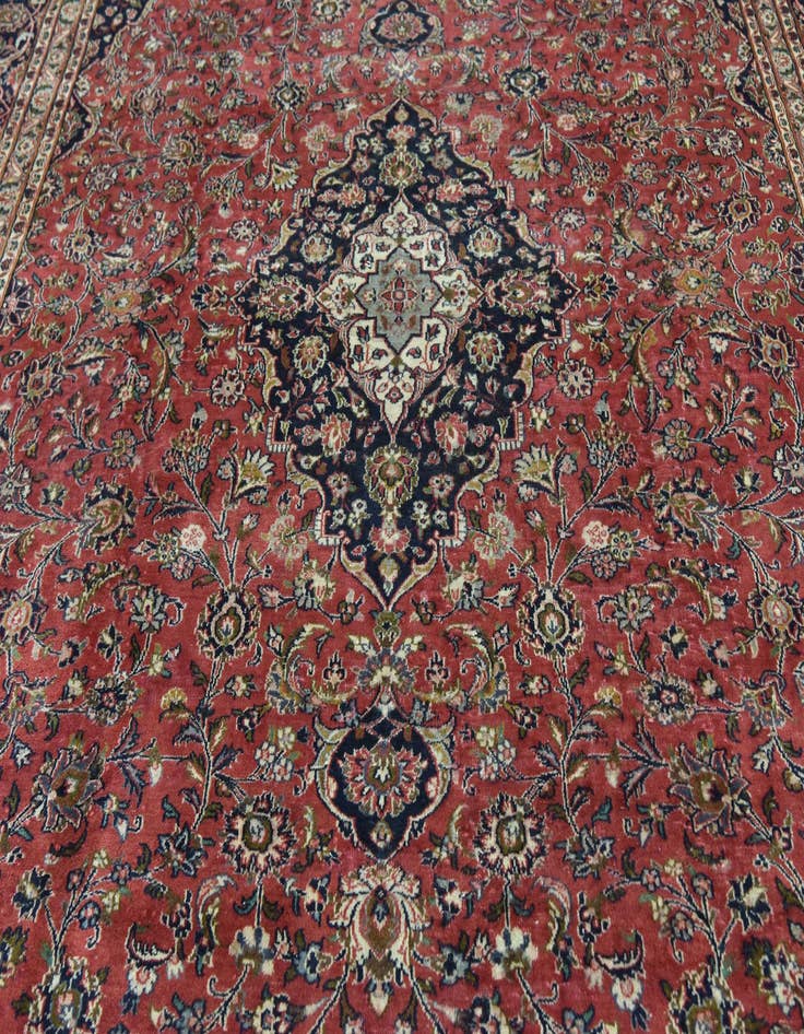 Detail image of  9' 7 x 12' 5  Hand Knotted Mashad Persian Wool Rug
