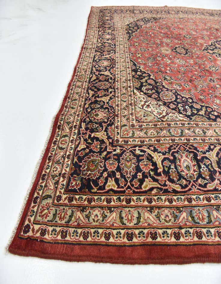 Detail image of  9' 7 x 12' 5  Hand Knotted Mashad Persian Wool Rug