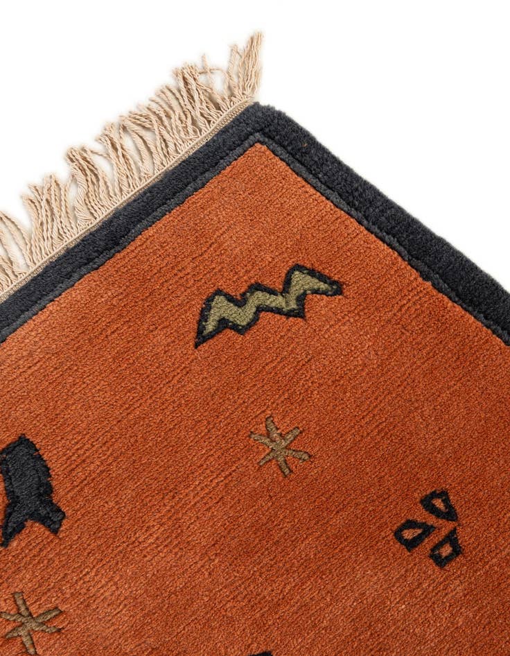 Detail image of  3' 2 x 5'  Hand Knotted Nepal Wool Rug