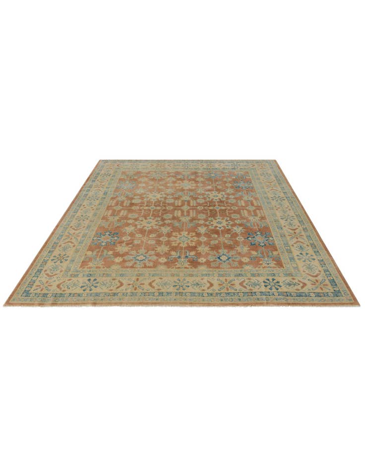 Detail image of 8' 1 x 9' 9 Hand Knotted Oushak Wool Rug