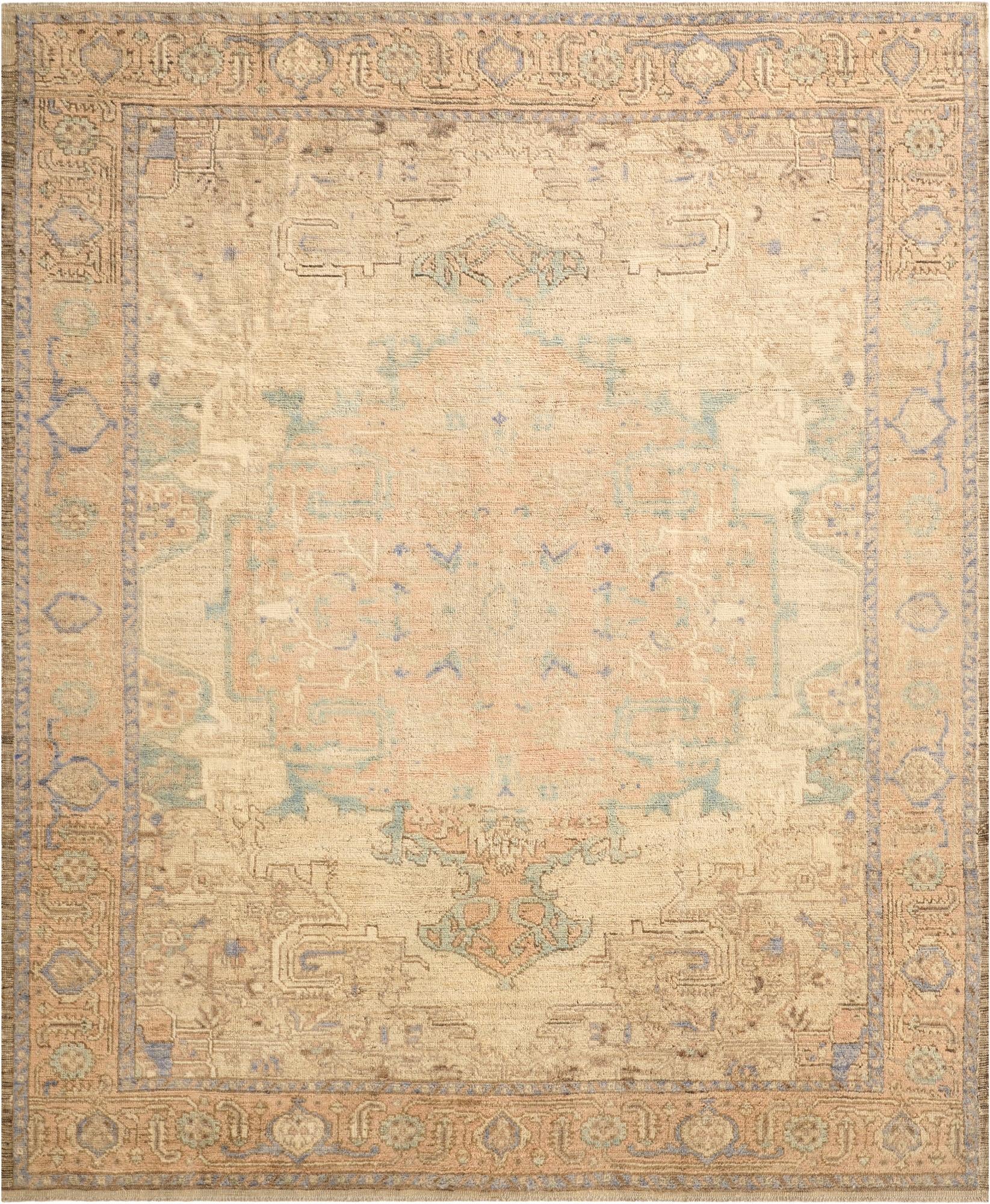 8' 5 x 10' 2 Hand Knotted Oushak Wool Rug