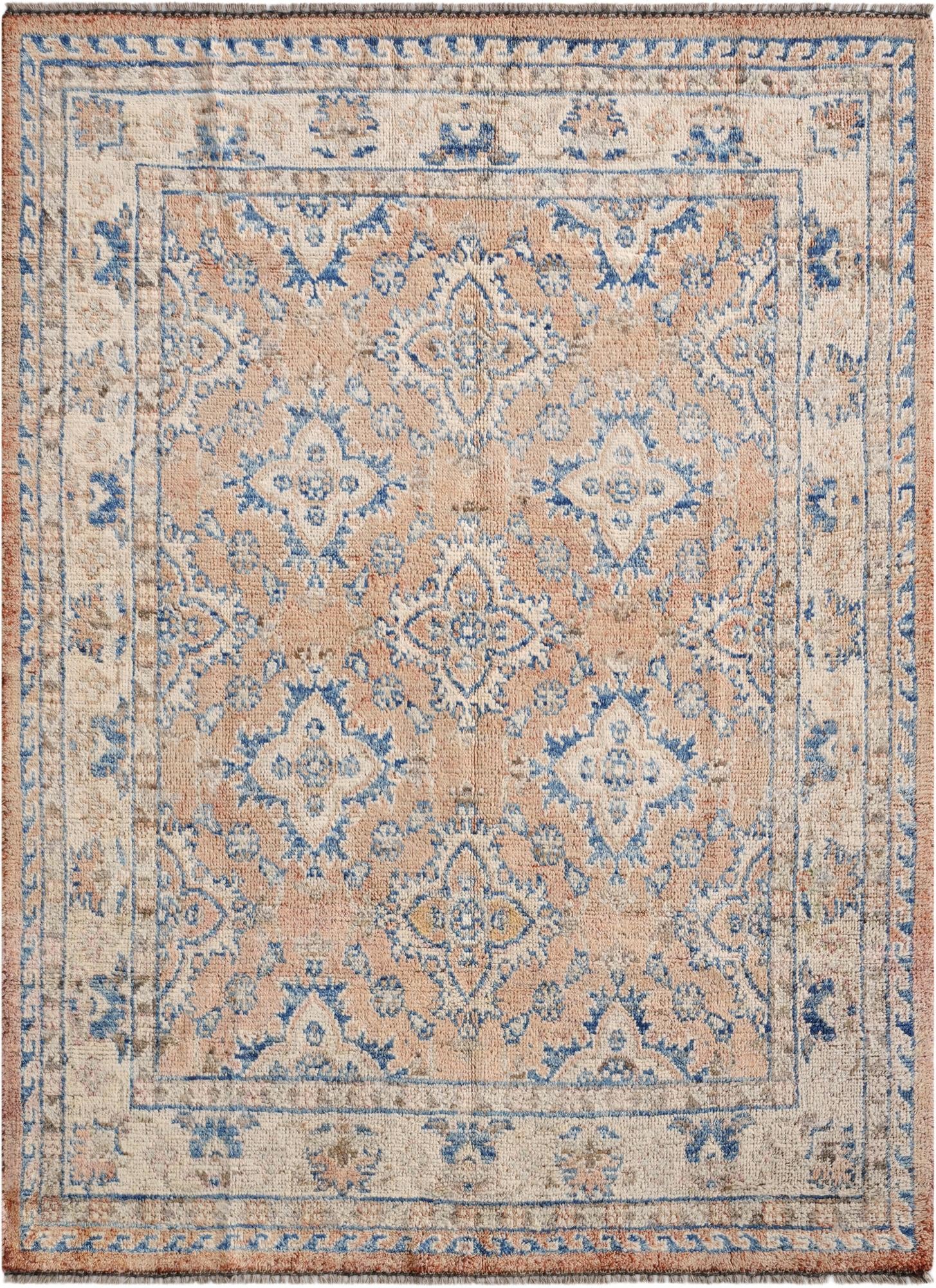  5' 2 x 6' 11  Hand Knotted Oushak Wool Rug