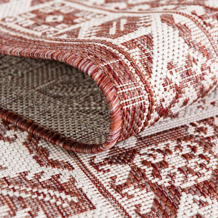 Rust Red 10' x 13' Aztec Indoor / Outdoor Rug | Rugs.com