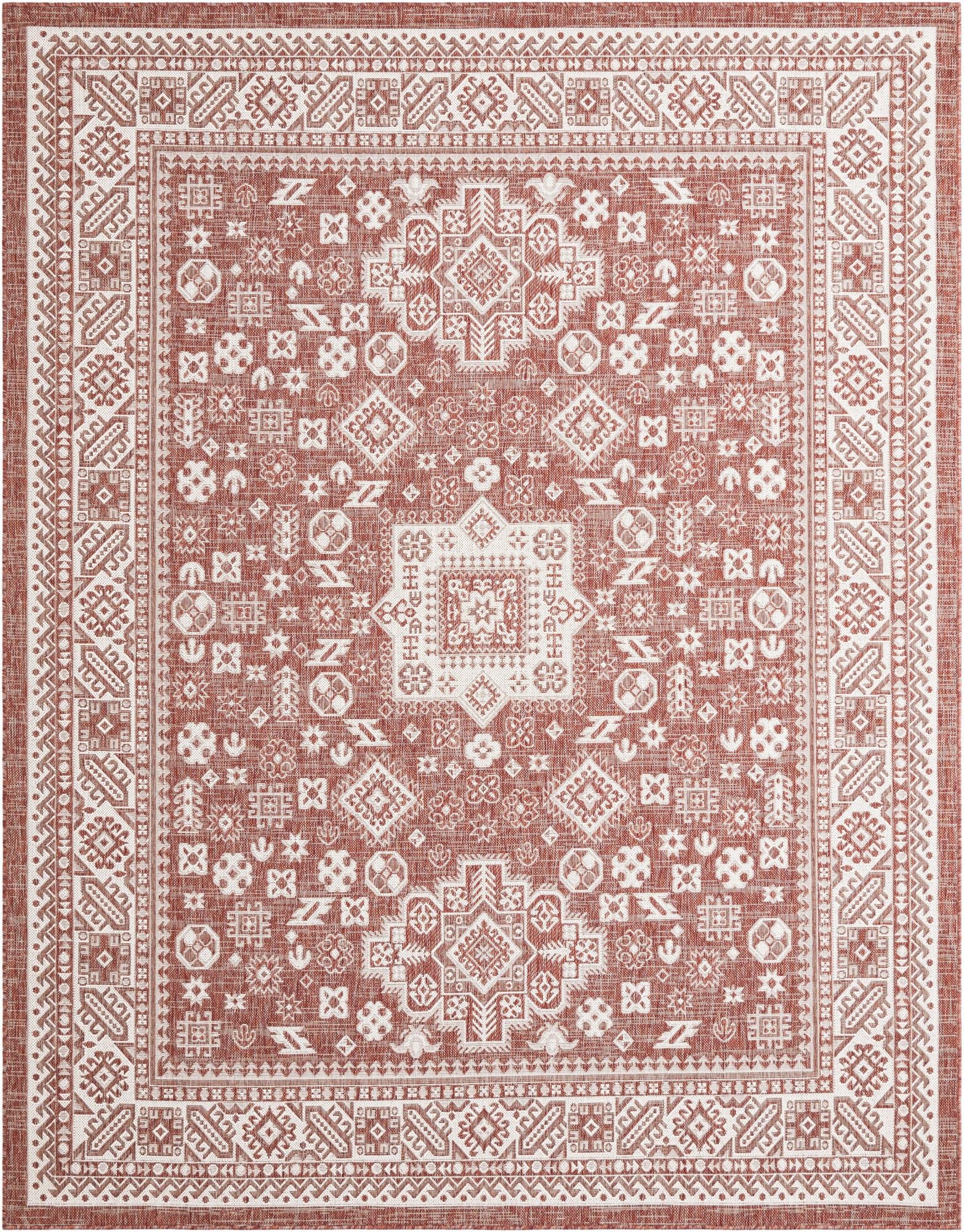  7' 10 x 10'  Washable Aztec Indoor / Outdoor Rug