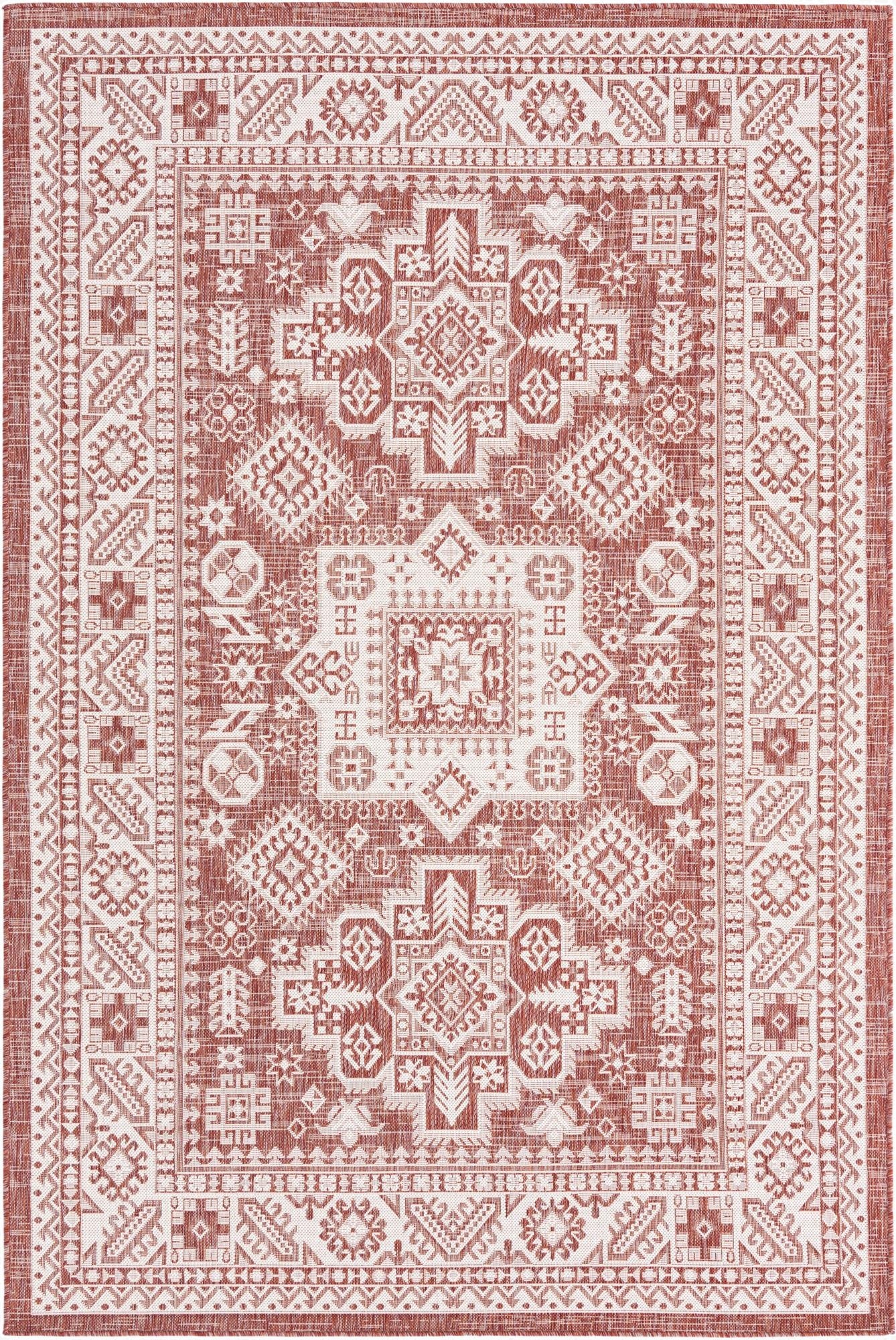  6' x 9'  Washable Aztec Indoor / Outdoor Rug