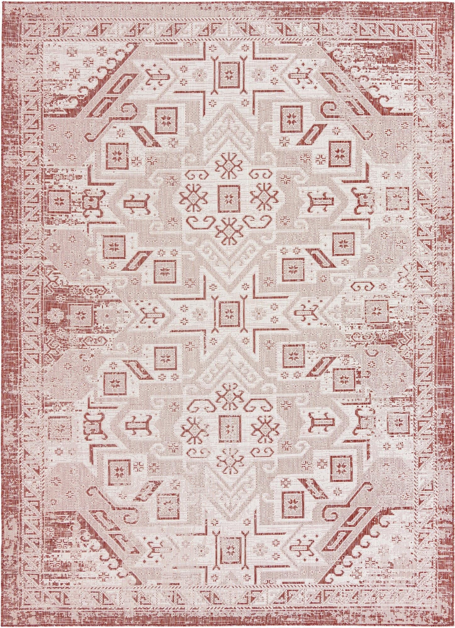  7' 10 x 11'  Washable Aztec Indoor / Outdoor Rug