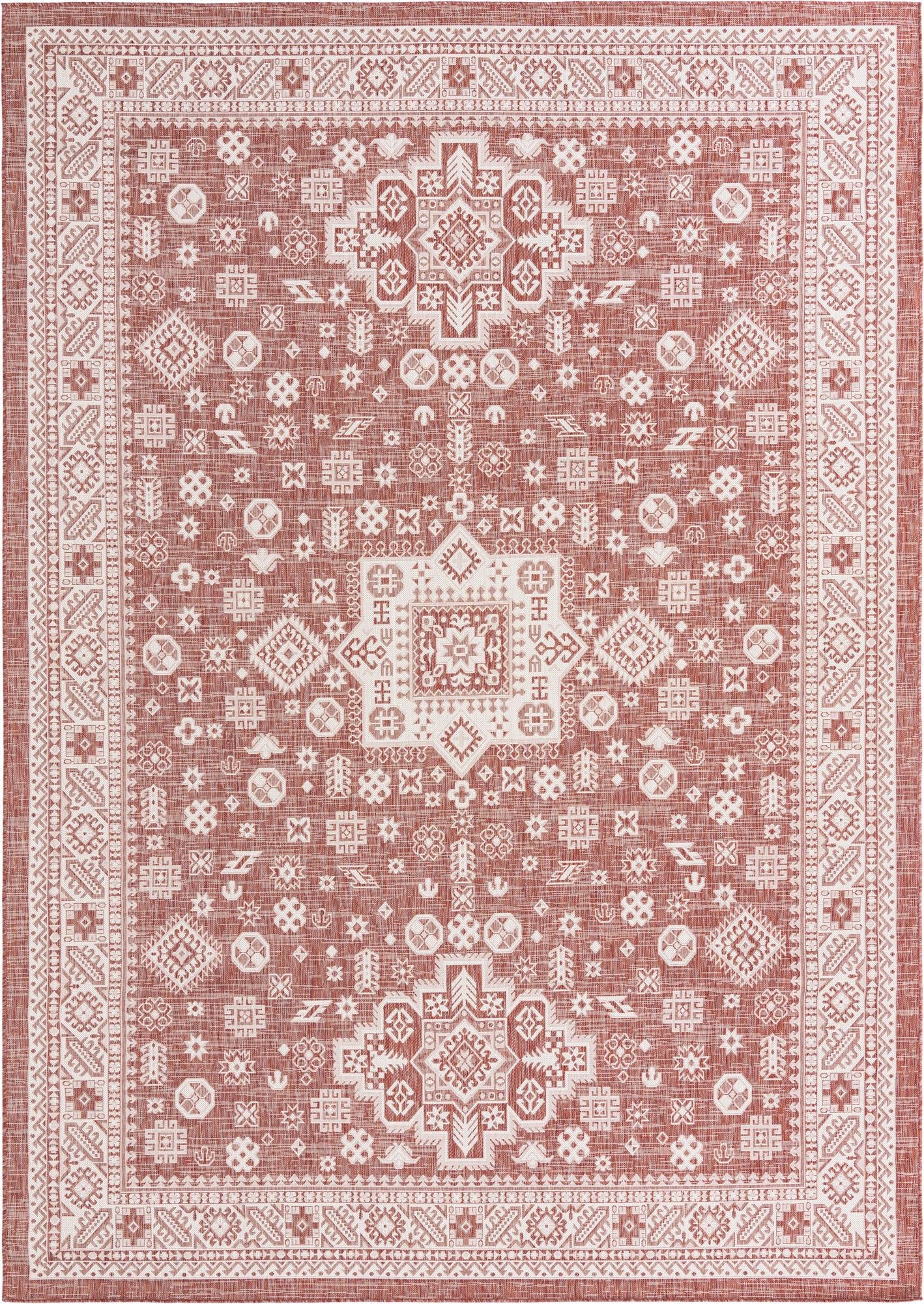  10' x 14'  Washable Aztec Indoor / Outdoor Rug